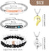 Hicarer 8 Pcs Couples Necklace Bracelet Matching Ong Distance Touch Necklace Her King His Queen I Love You Necklaces Jewelry Set for Bf Gf Women M...