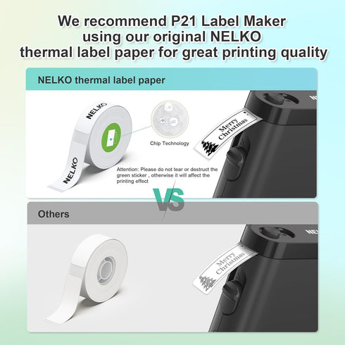Label Maker Machine with Tape, P21 Portable Bluetooth Label Printer, Wireless Built-in Cutter Sticker Maker Mini Label Makers with Multiple Templa...