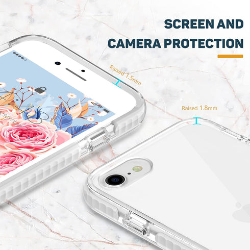 MATEPROX Compatible with iPhone SE 2022, iPhone SE 2020, iPhone 8, iPhone 7 Case, Clear Shield Heavy Duty Anti-Yellow Anti-Scratch Shockproof Cove...