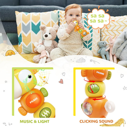 Baby Montessori Sensory Teething Toys for 3-6 6-12 Months, Food Grade Baby Teether, Newborn Infant Rattle Toys, Baby Shower Gifts, Learning Educat...