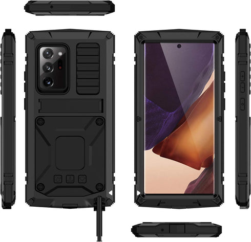 for Samsung Galaxy Note 20 Ultra Case, Aluminum Metal Gorilla Glass Waterproof Shockproof Military Heavy Duty Sturdy Protector Cover Hard Case for...