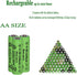 16 Packs AA 500mah Solar Lights Batteries,1.2V Ni-MH Rechargeable Double A Battery for Outdoor Solar Lights, String Lights, Pathway Lights...