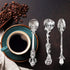 Fdit Vintage Style Coffee Spoons Set 3Pcs Dessert Spoons Royal Style Metal Carved Teaspoons for Kitchen Dining Bar and Tea Parties...
