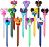 12 Pcs Cute Mouse Head Character Ears Pens Multi Color Pencil Nootbook Signature Office Desk Stationary Accessories Gifts for Student Teacher Scho...