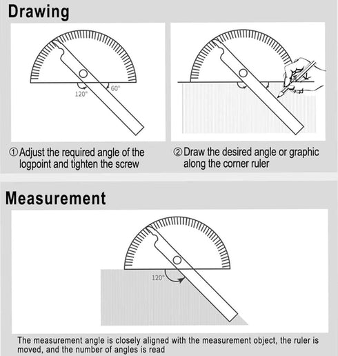 Nortools 0-180° Round Head Protractor - Angle Finder Craftsman Ruler Machinist Tool (Stainless Steel)...