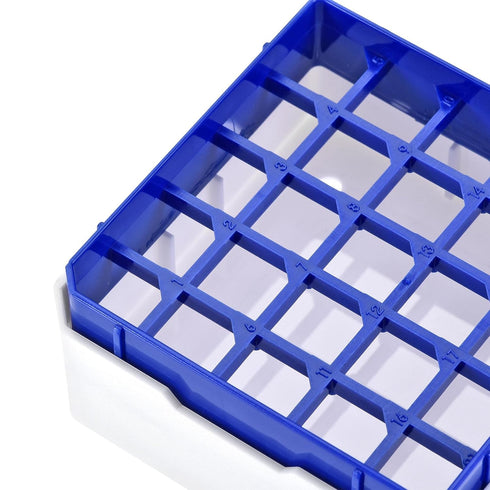 uxcell Centrifuge Tube Freezer Storage Box 25 Places Waterproof Polypropylene Cryogenic Holder Rack for 1.8/2ml Microcentrifuge Tubes Vials Sample...