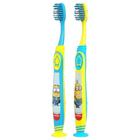 Colgate Kids Toothbrush with Suction Cup, Extra Soft - Minions (2 Count)...
