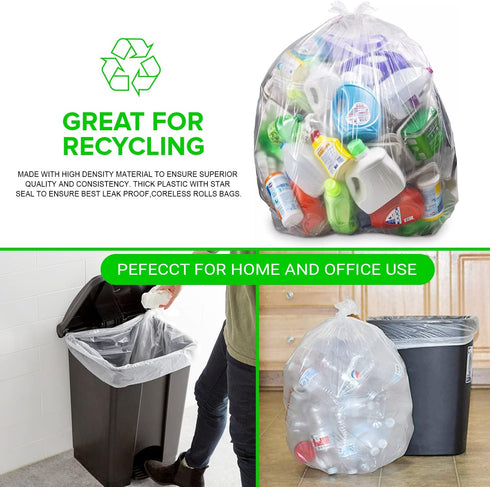 8 Gallon Garbage Bags - 100 Count, Durable and Leak-Proof Kitchen and Bathroom Trash Liners - Perfectly Fits 8 Gal Bins....