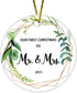 JUPPE Bridal Shower Gifts, Wedding Gifts for Couples, Our First Christmas As Mr & Mrs Ornament 2023 Romantic Newlywed Married Wedding Decor Gifts ...