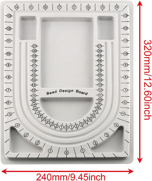 1Pc Bead Tray Necklace Design Board 32x24cm Gray Flocked Bead Design Board for Jewellery Making...