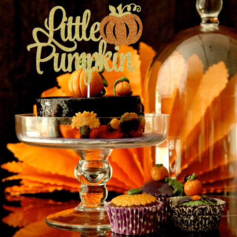 Gold Little Pumpkin Cake Topper Little Pumpkin Baby Shower Cake Topper Pumpkin Cake Topper Baby Shower for Fall Little Pumpkin Baby Shower Party C...