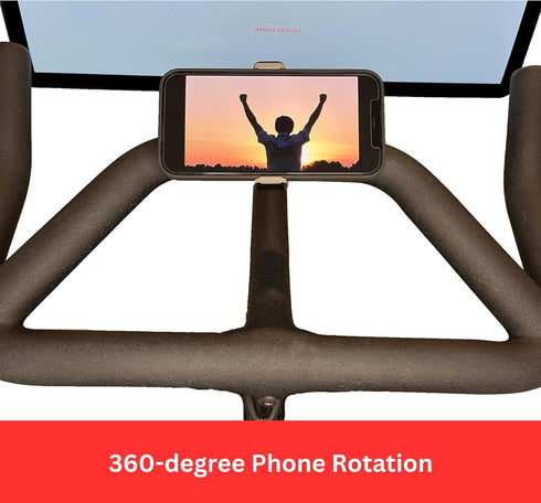 Phone Holder Compatible with Peloton Bike & Bike Plus - Secure Fit and Easy One-Hand Operation - 360 Degree Rotation - Mount for Stationary Exerci...