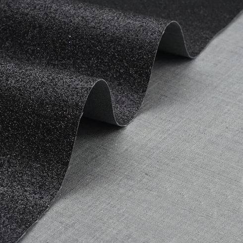 Black 11.8X 53 Inch (30 x 135 cm) Sparkly Superfine Glitter Leather Rolls Shiny Faux Fabric Canvas Perfect for Craft DIY Handmade Projects Patchwo...