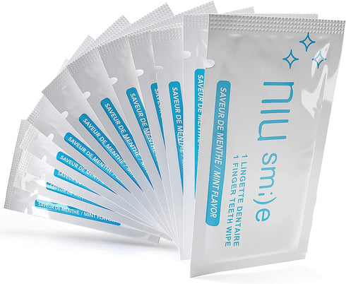 Niusmile Finger Teeth Wipes | 2 x 24 Disposable Oral Brush Ups | Portable Packs | Latex Free | Mint Flavor...