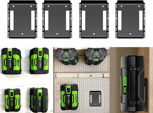 4 Pack for EGO Battery Holder | EGO Battery Mount | EGO Accessories | Ego Holder | 56V Ego Battery Holder Wall Mount | EGO 56V Battery Under Shelf...