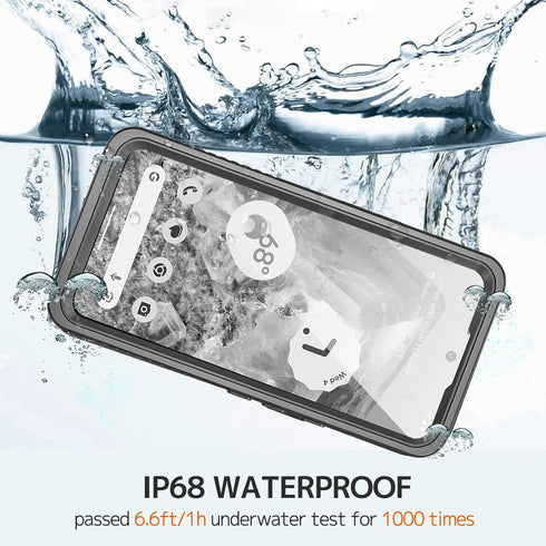 NINKI Compatible with Google Pixel 8 Waterproof Case with Built-in Screen Protector,Full-Body Washable Dual Layers Drop Protection Camera Protecti...