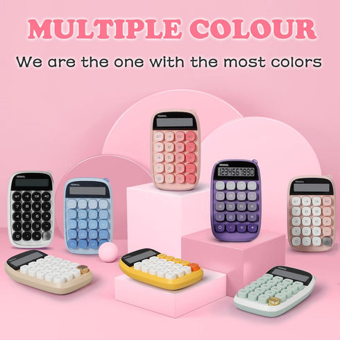 Mechanical Switch Calculator,Pink Calculator Cute 10 Digit Large LCD Display and Buttons,Calculator with Large LCD Display Great for Everyday Life...