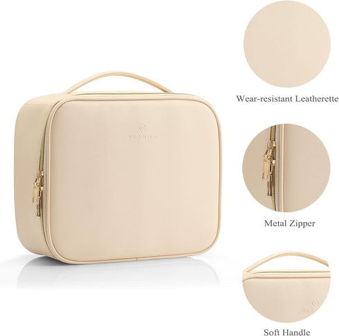 Vlando Toiletry Bag, Large Wash Bag, Travel Cosmetic Make-up Bag, Multi-compartment with Dividers for Cosmetics Makeup Brushes Toiletry Jewelry Ac...