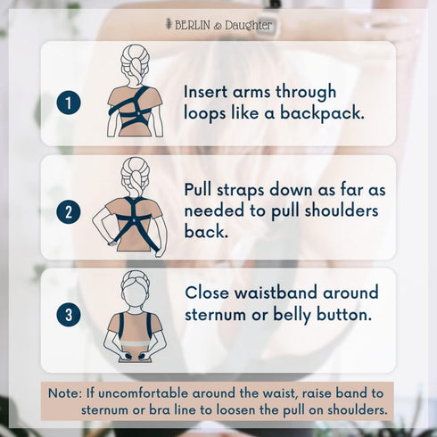 Berlin & Daughter Posture Corrector - Fully Adjustable Breathable Clavicle Chest Back Support Brace for Improves Posture & Provide Lumbar Support ...
