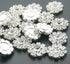 24 Pack 16MM Sparkle Clear Rhinestone Buttons Flatback Metal Embellishments Glass Crystal Bulk for Craft DIY Wedding Bouquets Decoration,Silver Pl...