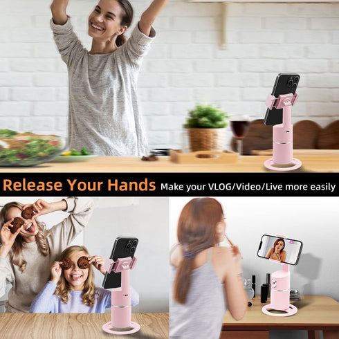 Mcbazel Auto Face Tracking Tripod, No App Required, Rechargeable Battery, 360° Rotation Phone Tracking Holder Face Body Phone Camera Mount for Liv...