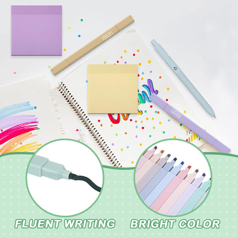 Yinder 23 Pcs Bible Aesthetic School Supplies Include 12 Aesthetic Bible Pastel No Bleed Highlighters 5 Pcs Retractable Point Gel Pens 6 Pad Trans...