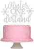 Silver Glitter Winter Onederland 1st Birthday Cake Topper - Winter Wonderland Cake Decorations...