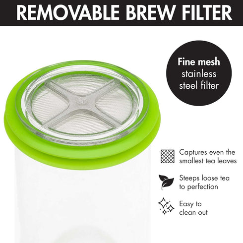 Primula Press and Go Iced Tea Maker, Travel Tumbler, Infuser Bottle, Leak-proof Flip-top Lid with Carry Loop, Dishwasher Safe, Made without BPA, 1...