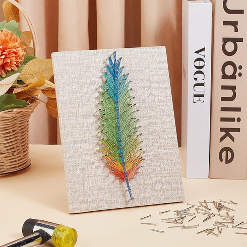 WEBEEDYDIY String Art Kit for Adults Beginners, DIY Feather Nail String Craft Kit, Include All Necessary Accessories and Frame, Creative Craft Kit...