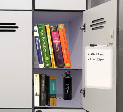 Magnetic Dry Erase Board for School Locker, 8.5" x 11", White-framed with Marker and 2 Magnets - Small Whiteboard for School, Home, Office, Travel...