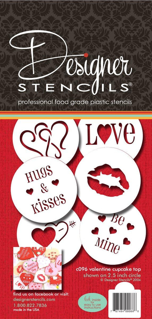 Designer Stencils Valentine Cupcake/Cookie Stencils, Beige/Semi-Transparent...