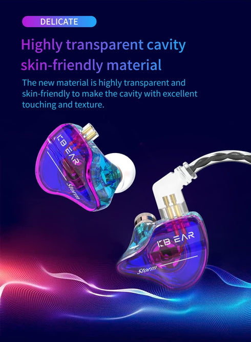KBEAR Storm in Ear Earphones, Pro Dynamic Driver in-Ear Monitor Headphones for Musicians Singers Drummers,HiFi Stereo, Noise Cancelling Earbuds,De...