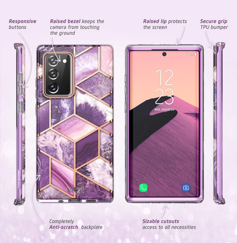 i-Blason Cosmo Series Case Designed for Galaxy Note 20 5G 6.7 inch (2020 Release), Protective Bumper Marble Design Without Built-in Screen Protect...
