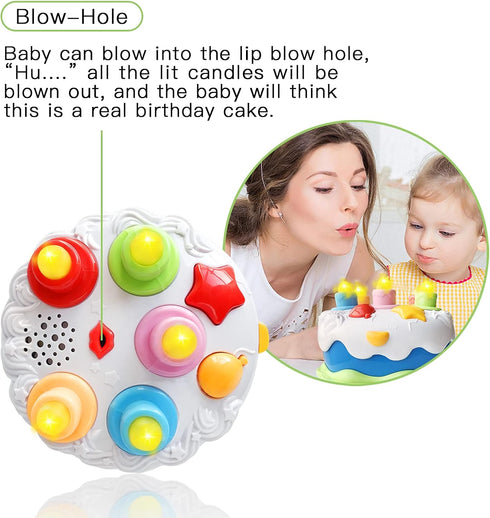 First Birthday Cake Toy - Todderl Birthday Cake Toy with Candles and Songs for 18 Months+ Boys Girls Musical Birthday Gift...