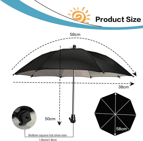 Camera Hot Shoe Umbrella?Camera Rain Umbrella Sunshade?Protects Camera from Rain,Bird Drop,Strong Sunlight,Snow?Waterproof Camera Accessory with S...