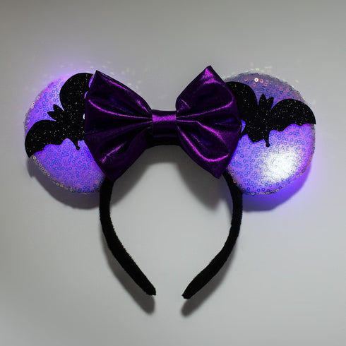 Mouse Ear Light Up Headband, Halloween Headband with LED, Flash Glowing Party Decoration Costume Headwear Hair Accessories for Women Girls...
