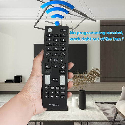 Replacement Remote NS-RC4NA-18 fit for Insignia TV NS-32D311NA17 NS-40D420NA18 NS-49D420NA18 NS-55D420NA18 NS-39D310NA17 NS-50D510NA17 NS32D311MX1...