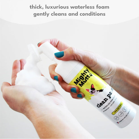 MIGHTY MUTT Waterless Paw Cleaner for Dogs, Made in USA, Easy to Use, No-rinse Foaming Cleanser with Brush, Gentle, pH Balanced, Natural, Hypoalle...