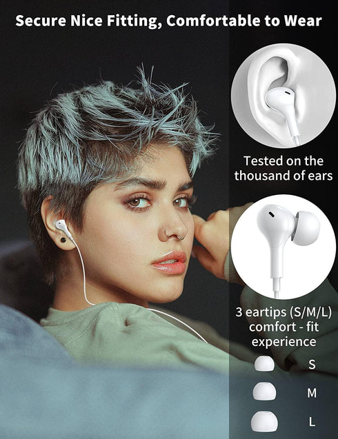 USB C Headphone for Samsung S23 FE S22 S21 S20 A53 A54 Wired Earbuds Magnetic in-Ear Type C Earphone with Microphone Volume Control Bass Stereo No...
