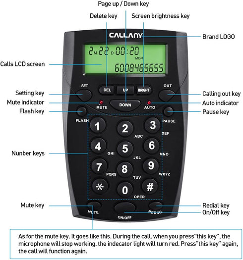 Call Center Telephone with Noise Cancellation Headset (HT500)...
