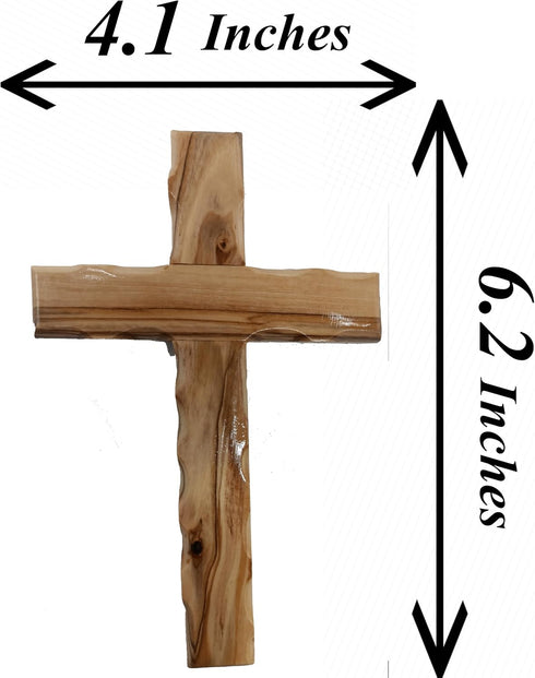Zuluf 6.2" Olive Wood Plain Wall Cross | Christian Handmade Wooden Cross for Wall from Jerusalem Holy Land | Wall Cross for Home Decor | Catholic ...