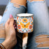 Floral Butterfly Enamel Camping Coffee Mug, Nature Flowers Botanical Gift Cup Friend Coworker Women Mom (12oz)...