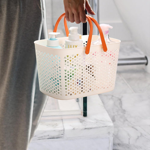 Hedume 2 Pack Portable Shower Caddy Basket, Plastic Organizer Storage Tote with Handle, Plastic Storage Caddy Basket for Bathroom, College, Dorm, ...