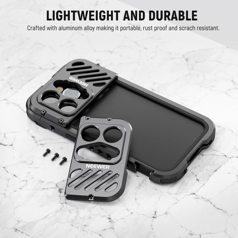 NEEWER Lens Backplane Compatible with iPhone 14 Pro Phone Cage NEEWER PA006, Aluminum External Lens Mount with 17mm Threaded M Lens Mount Unaffect...
