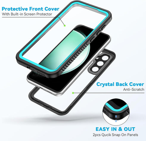 Lanhiem Samsung Galaxy S23 FE Case, IP68 Waterproof Dustproof Case with Built-in Screen Protector, Full Body Heavy Duty Shockproof Protective Phon...