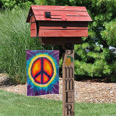 12X18 Garden Flag,Gesmatic Peace Garden Flag Christmas Garden Flag Abstract Peace Sign Design Tie Dye Garden Flag Décor Farmhouse Burlap Yard Outd...