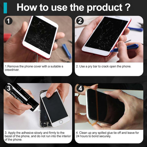 Black Adhesive Glue for Phone Repair High-Performance Waterproof Adhesive with Tool Kit for Electronic Equipment Perfect for Phone, iPad, Tablets,...