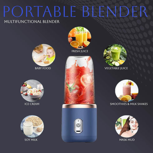 Paramexview® Portable Blender 14oz for Juices & Smoothies with 6 blades USB rechargeable Fusion Blender BPA-free and eco-friendly material...