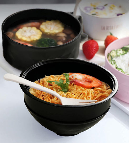 Layron Ramen Cooker Ramen Bowl Set with Chopsticks 33oz Microwave Noodle Bowl College Dorm Room Essentials for Girls for Boys Apartment Essentials...
