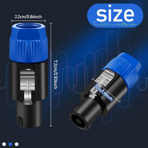 10 Pack NL4FC Speaker Adapter Connectors Cable Head, 4 Pole Audio Speaker Plug Twist Lock Compatible with Speakon, NL4FX, NLT4X, Adapter...